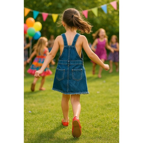 Jordache 4T Dark Wash Denim Dress Toddler Girl Streetwear Y2K Core Mini - Picture 5 of 13